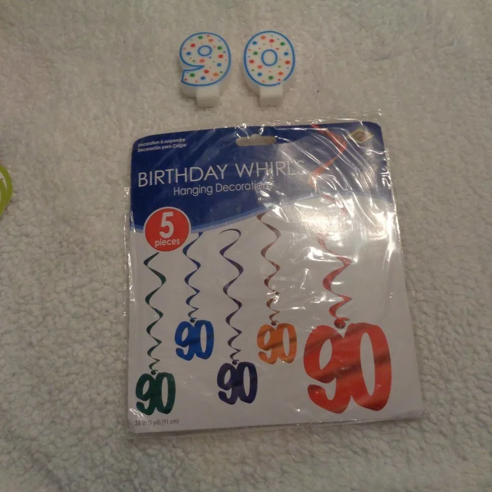 BUNDLE Lot of 90th Birthday Decorations